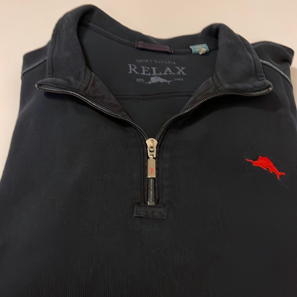 Tommy Bahama navy 1/2 zip sweater